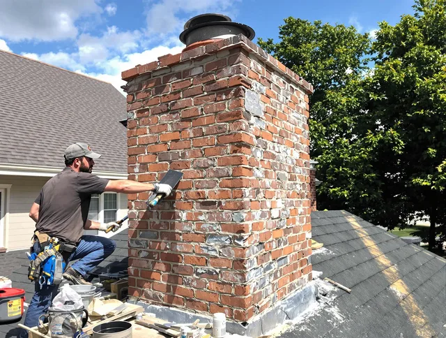 Completed chimney rebuild by Windham Chimney Sweep in Windham, CT