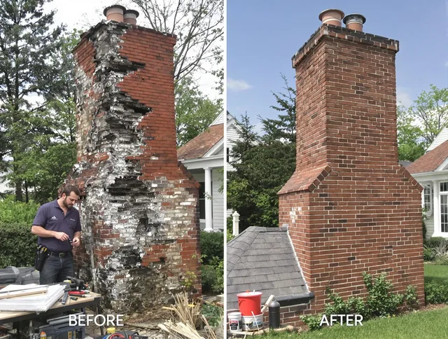 Windham Chimney Sweep performing a full chimney restoration in Windham, CT