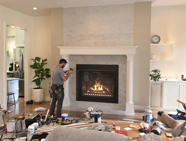 Newly installed fireplace by Windham Chimney Sweep in Windham, CT