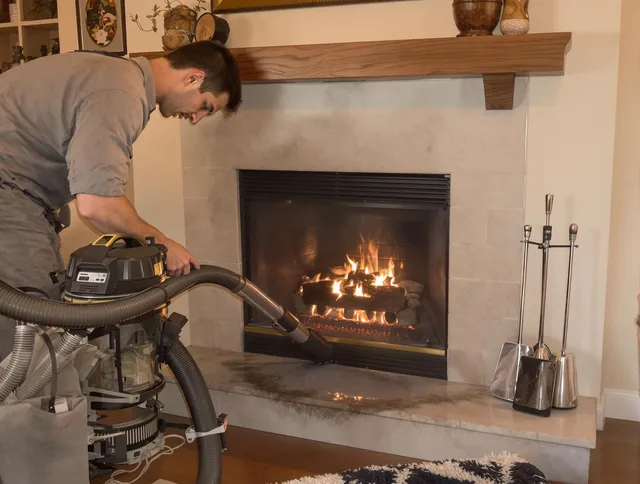 Routine fireplace upkeep by Windham Chimney Sweep in Windham, CT